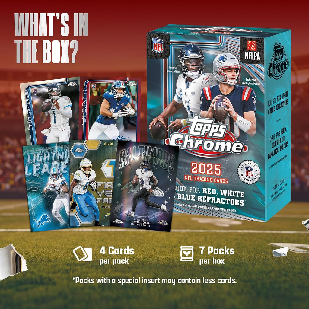 2025 Topps Chrome Football - Factory Sealed - Value Box