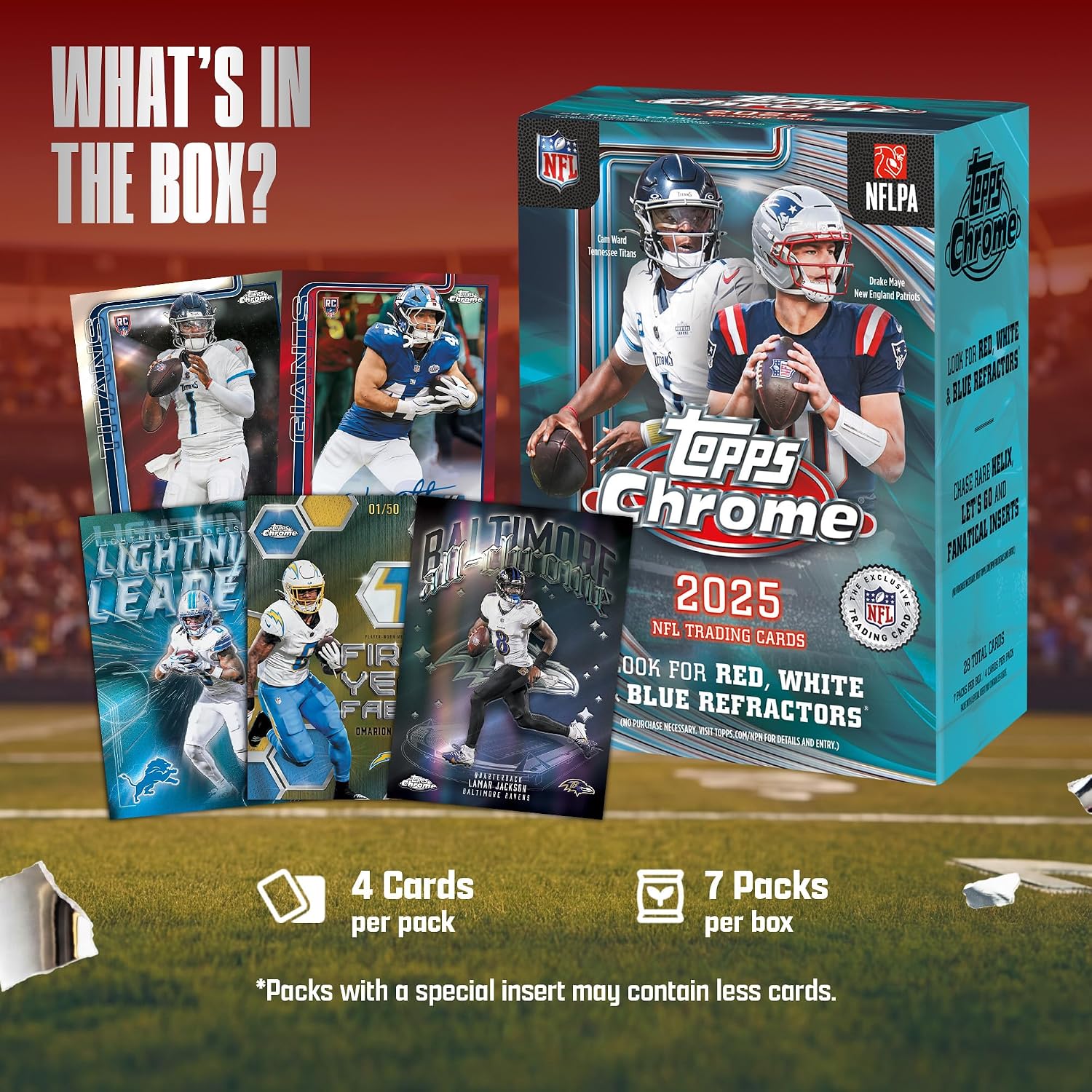 2025 Topps Chrome Football - Factory Sealed - Value Box